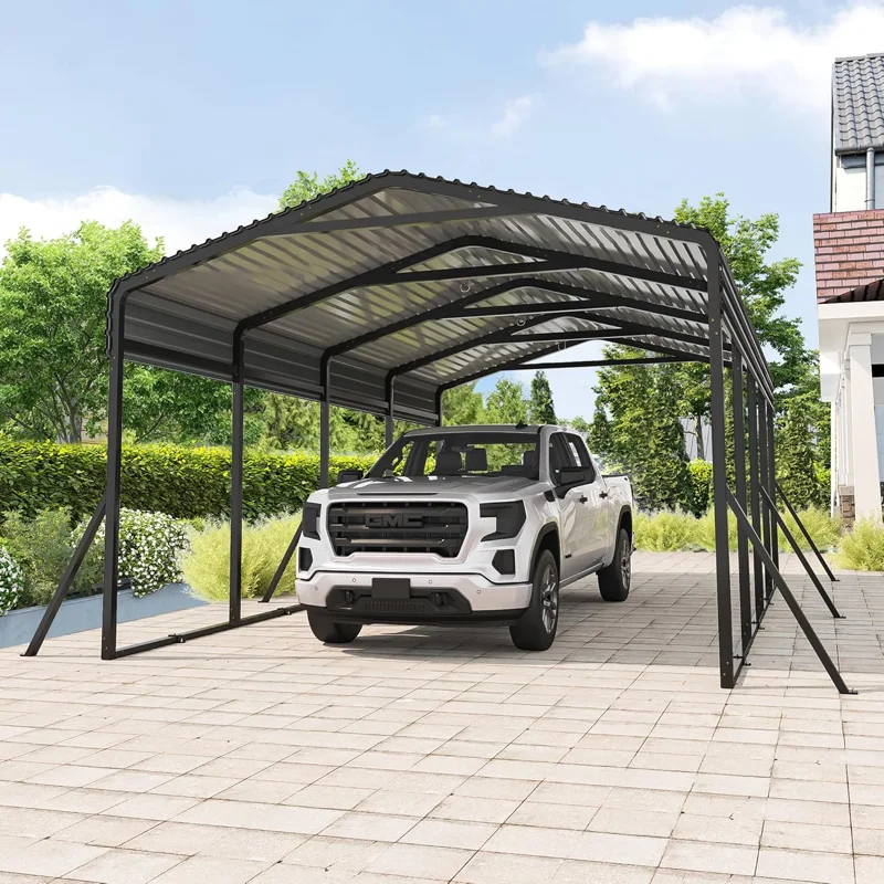 12 ft. W x 20 ft. D Heavy Duty Metal Carport With Reinforced Frame, Car Canopy and Shelter