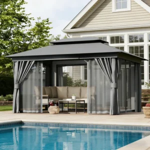 13 Ft. W x 10 Ft. D Steel Patio Gazebo