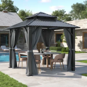 8.5 ft.W x 8.5 ft.D Outdoor Aluminum Patio Gazebo